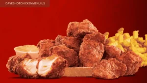 10-piece Dave's Bites with crispy fries on a tray