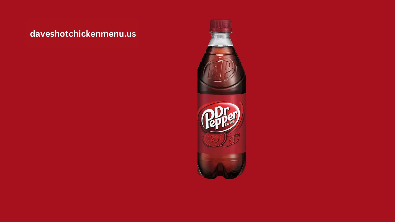 20 oz. Dr. Pepper bottle with a signature red label and 23-flavor blend
