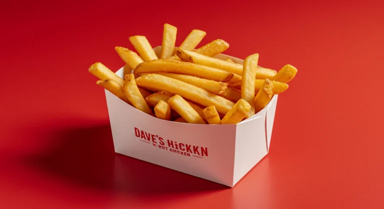 Box of crispy golden fries