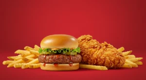 Dave’s #3 combo featuring 1 crispy Tender, 1 juicy Slider, and a side of golden fries