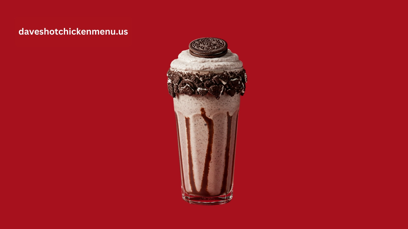 Large Oreo top loaded shake with whipped cream and Oreo crumbs