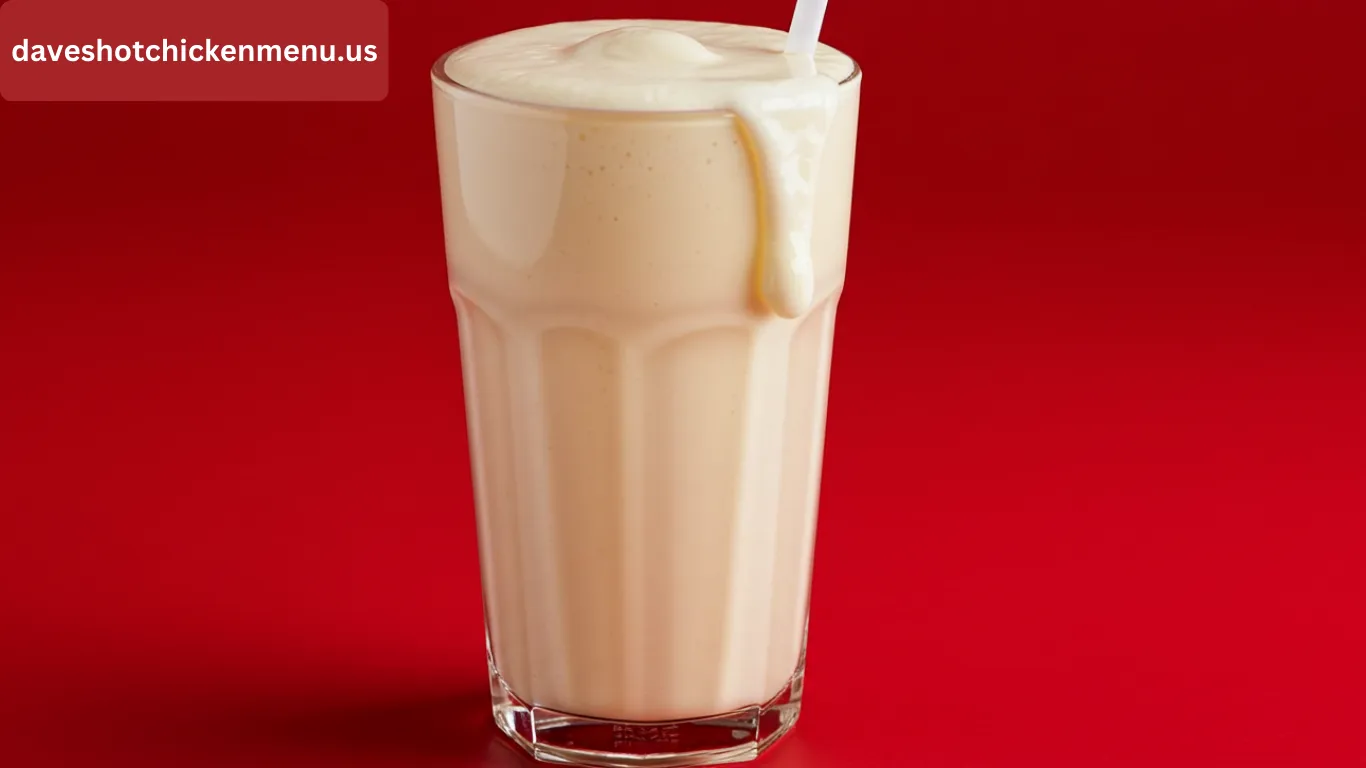 A large vanilla milkshake topped with whipped cream and a cherry.
