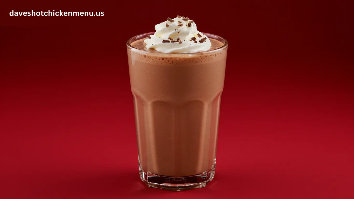 A creamy small chocolate shake in a glass with a straw.