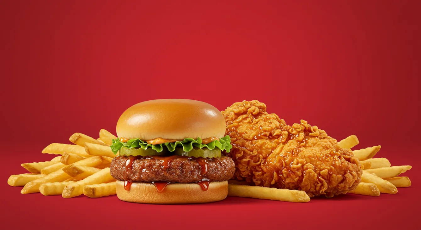 Dave’s #3 combo featuring 1 crispy Tender, 1 juicy Slider, and a side of golden fries