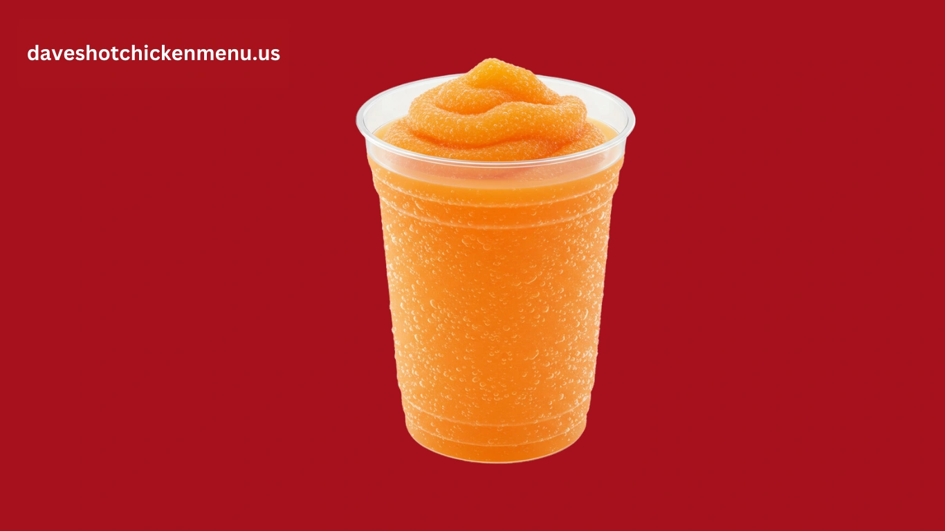 Refreshing Orange Crème Slusher with a smooth, creamy texture in an ice-cold cup.