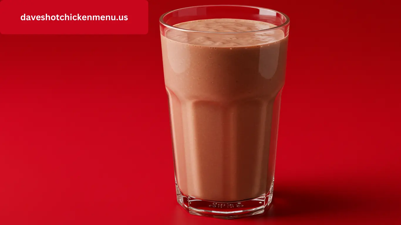 A smooth and creamy regular chocolate shake in a glass with a straw.