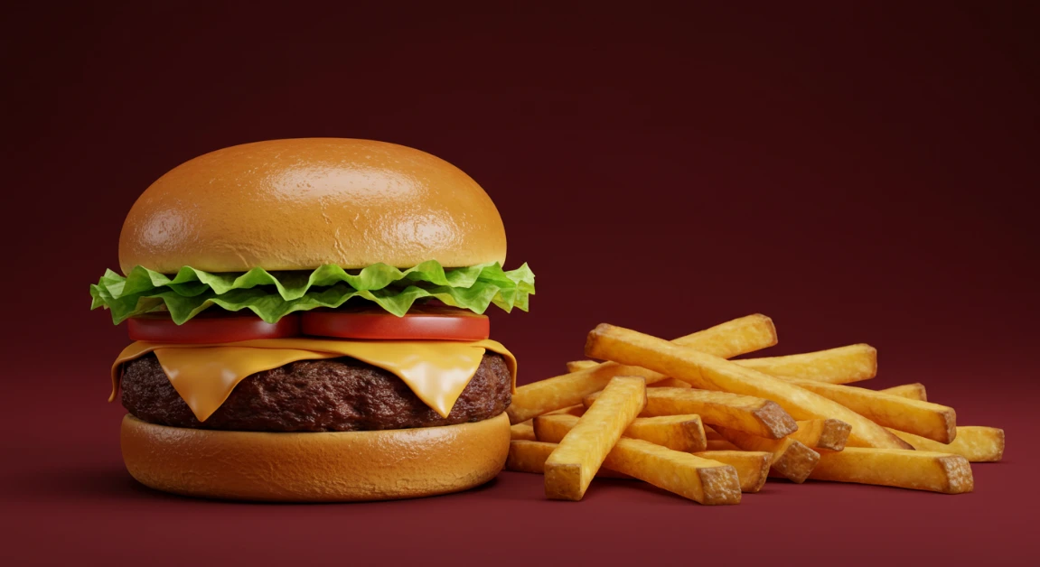 A crispy chicken slider with golden fries, served fresh