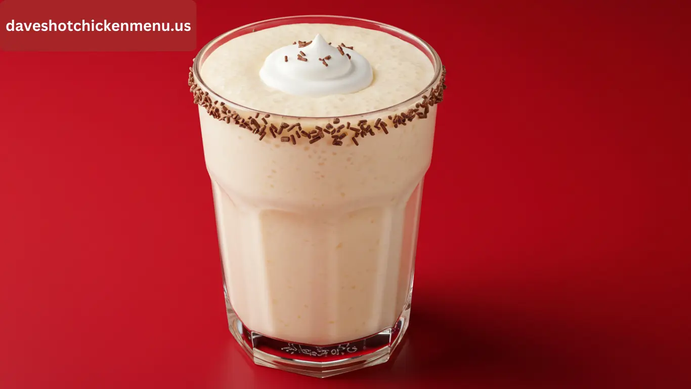 A small vanilla shake in a glass with a straw.